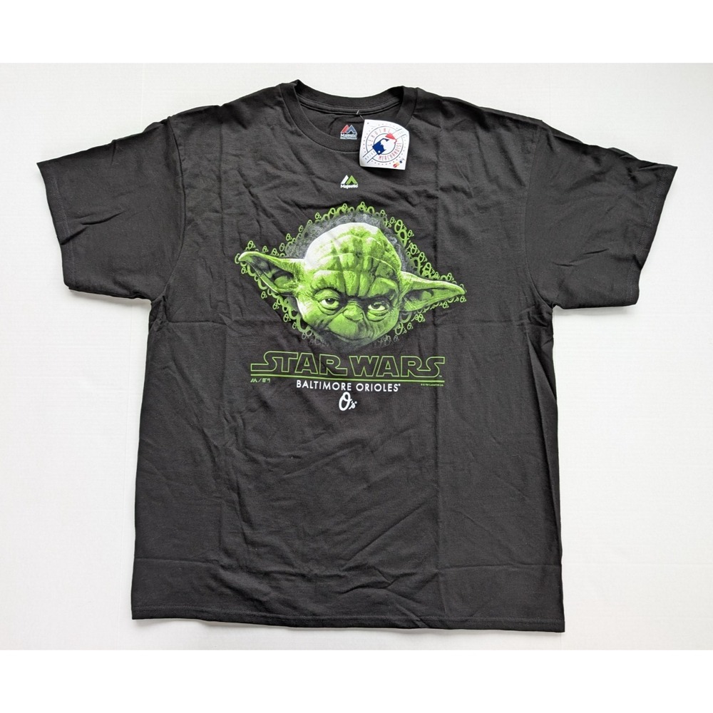 Baltimore Orioles Star Wars Night Shirt Mens XL‎ Yoda 2015 Black NWT MLB Jedi